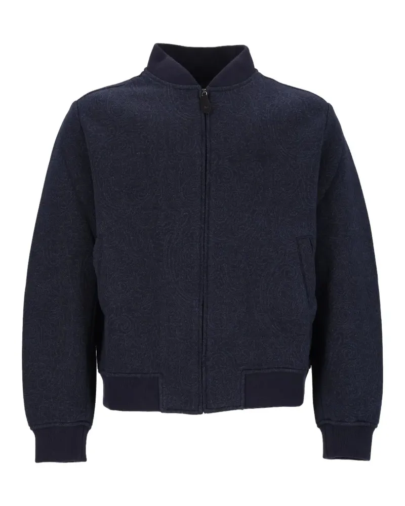 Etro jacquard bomber jacket with arnica motif - Blau Blau