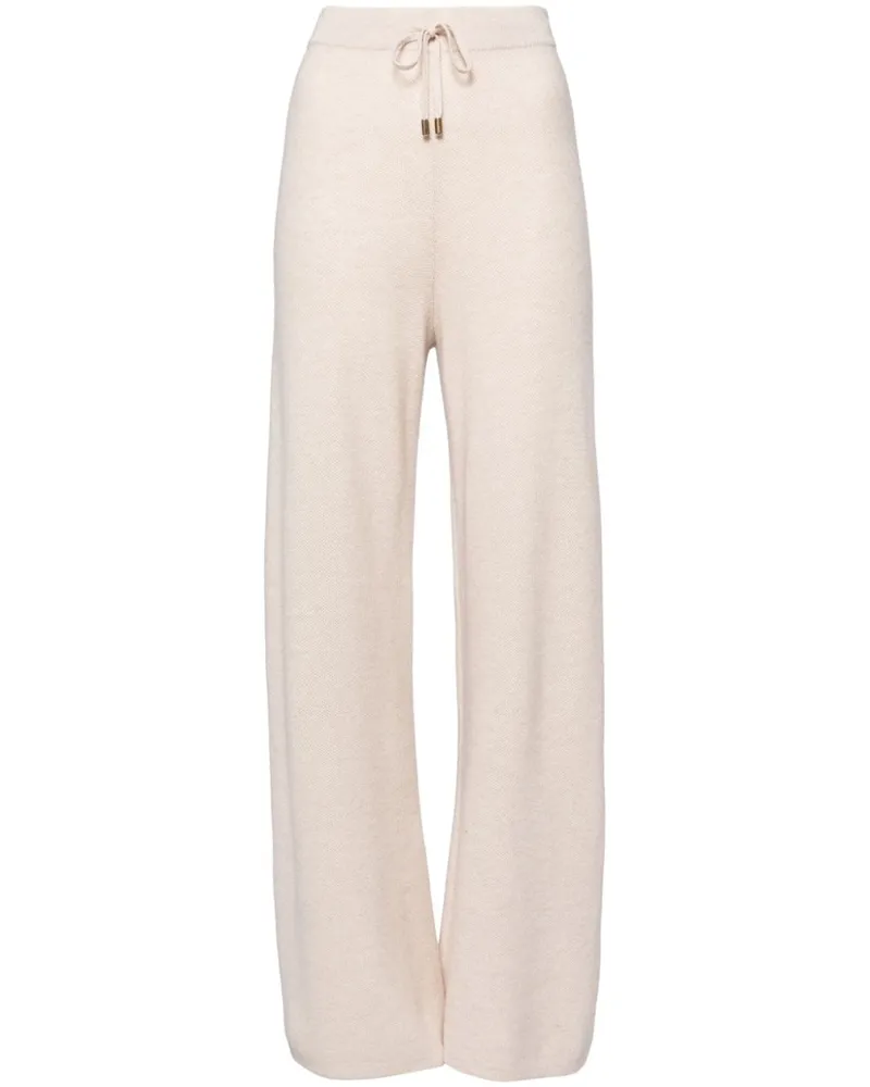 N.Peal Gestrickte Hose mit Wabenmuster - Nude Nude