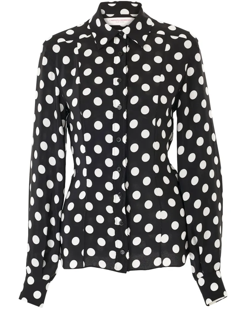 Carolina Herrera New York Hemd mit Polka Dots - Schwarz Schwarz