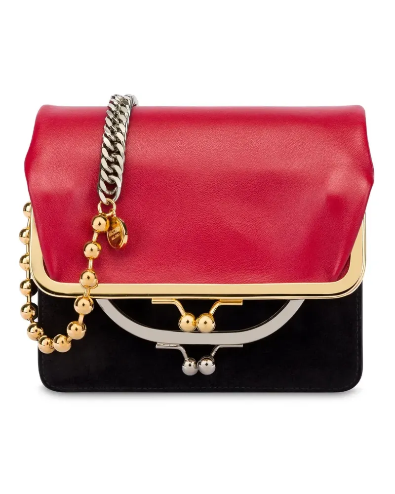 Moschino Schultertasche im Layering-Look - Rot Rot