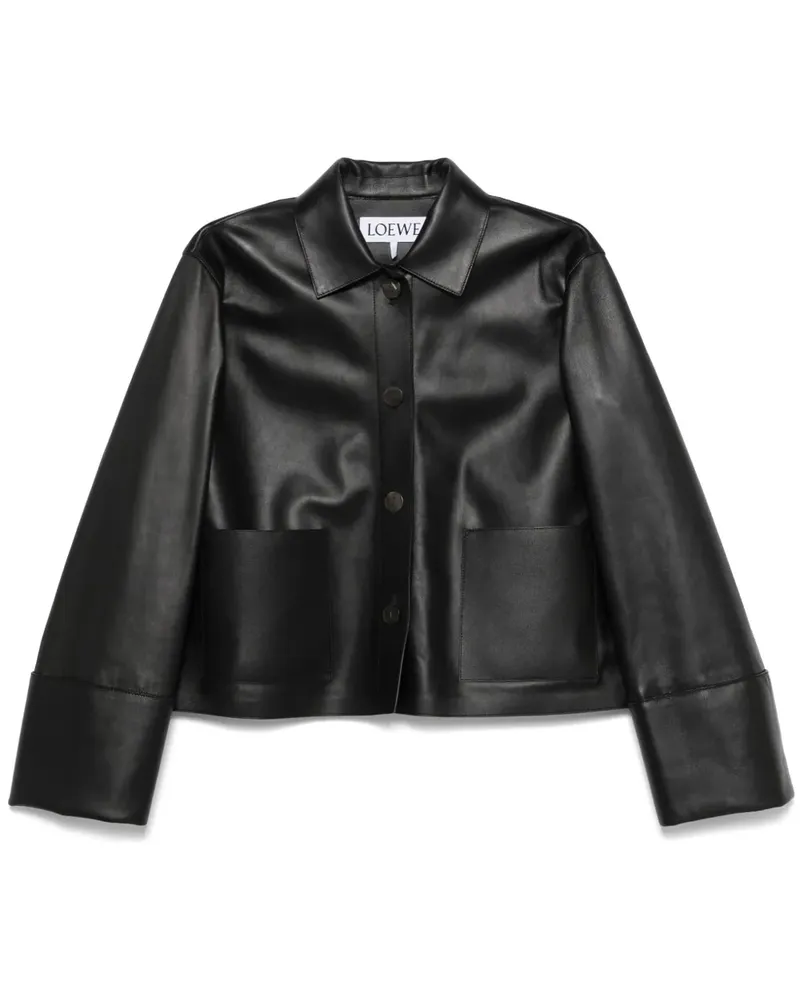 Loewe Klassische Lederjacke - Schwarz Schwarz