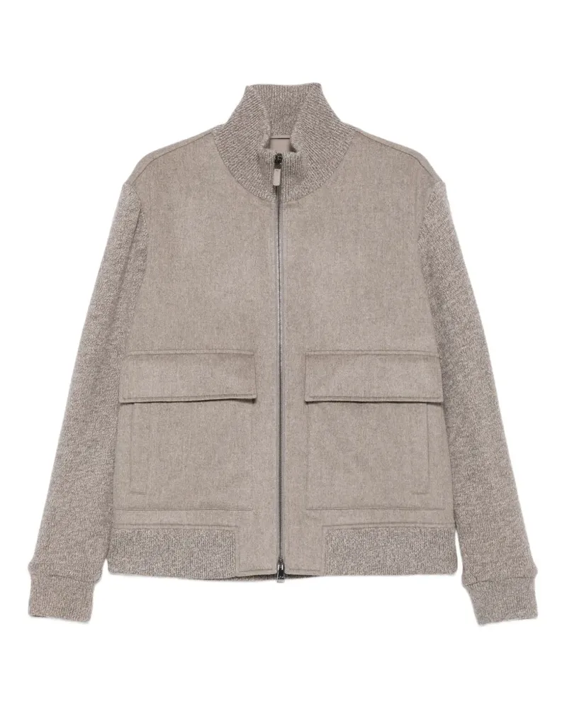 Paul & Shark zip-up panelled sweater - Nude Nude