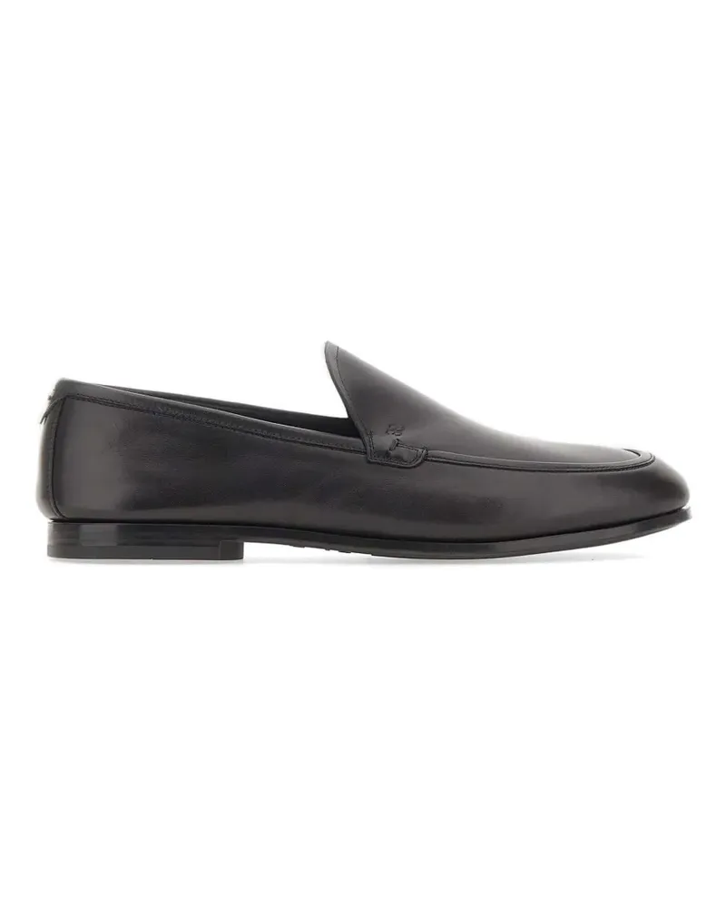 Fabi leather flat loafers - Schwarz Schwarz
