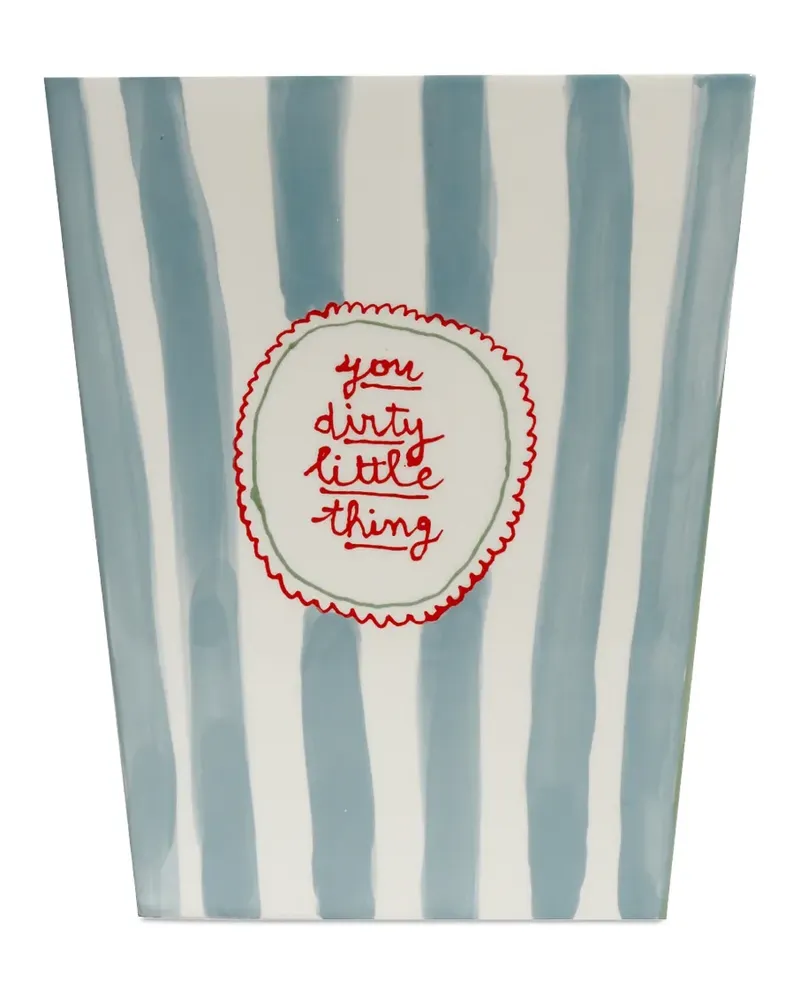 Laetitia Rouget Gestreiftes "Your Little Dirty Thing" Dekoobjekt - Weiß Weiß