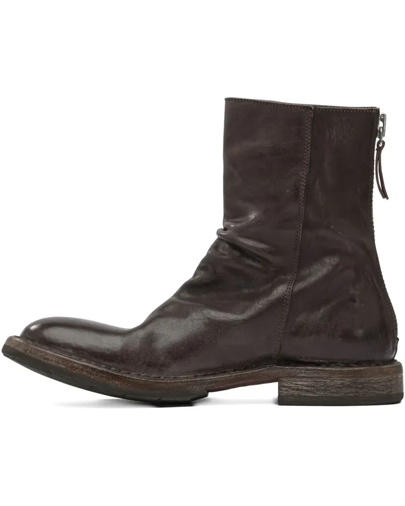 Moma Stiefeletten mit Reißverschlussdetail - Braun Braun