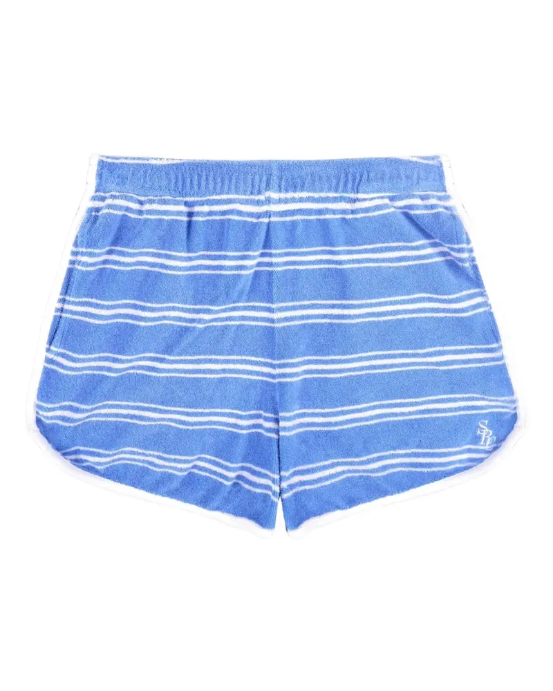 SPORTY & RICH Gestreifte Shorts - Blau Blau