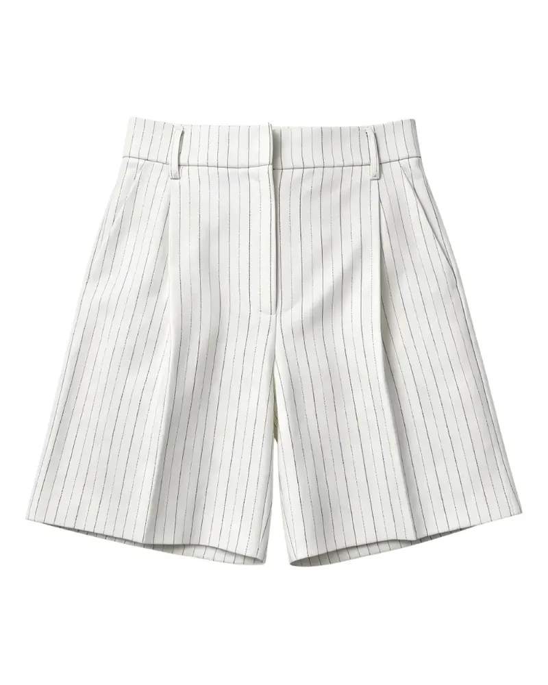 Brunello Cucinelli Klassische Shorts mit Falten und Nadelstreifen-Print - Weiß Weiß