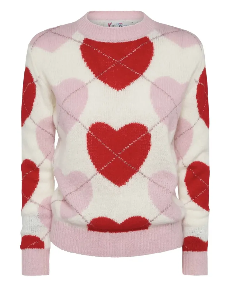 MC2 Saint Barth New Queen Pullover mit Herz-Print - Weiß Weiß