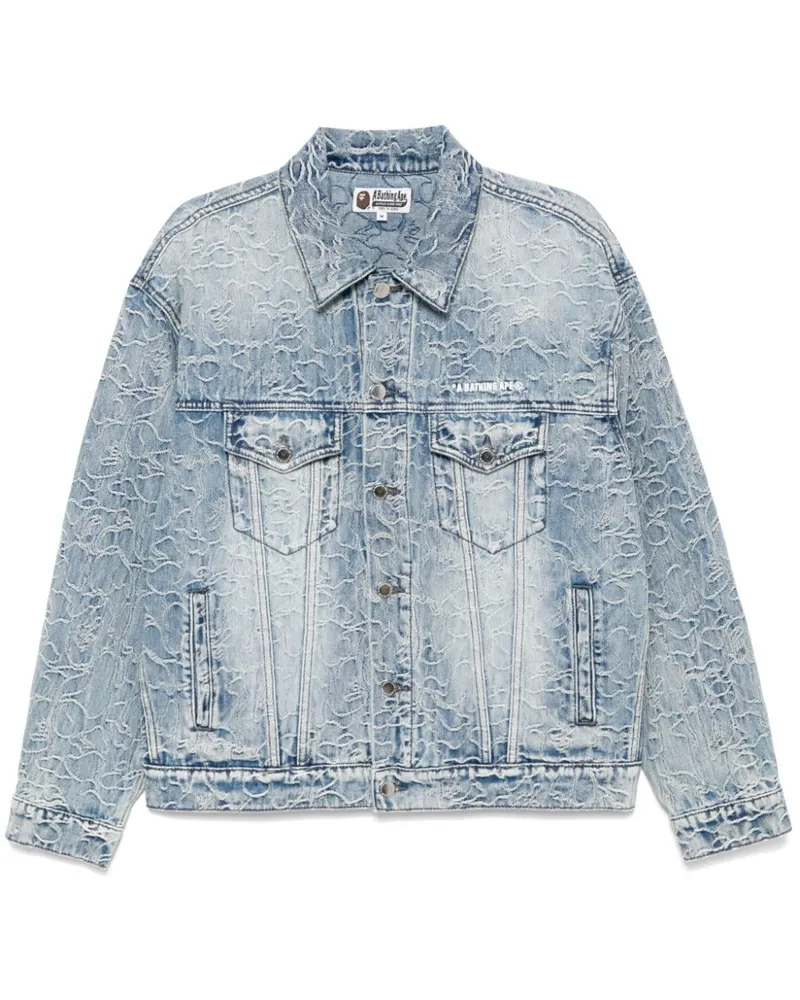 BAPE Jeansjacke mit Logo-Stickerei - Blau Blau