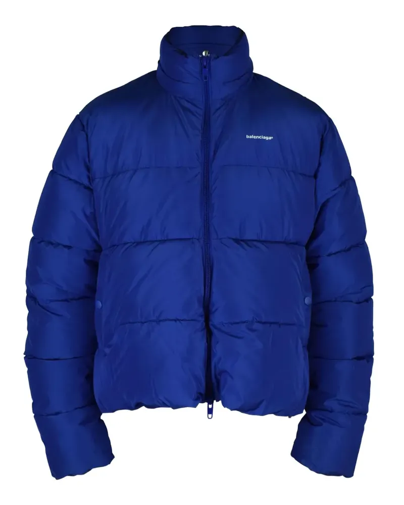 Balenciaga Gesteppte Jacke mit Logo - Blau Blau