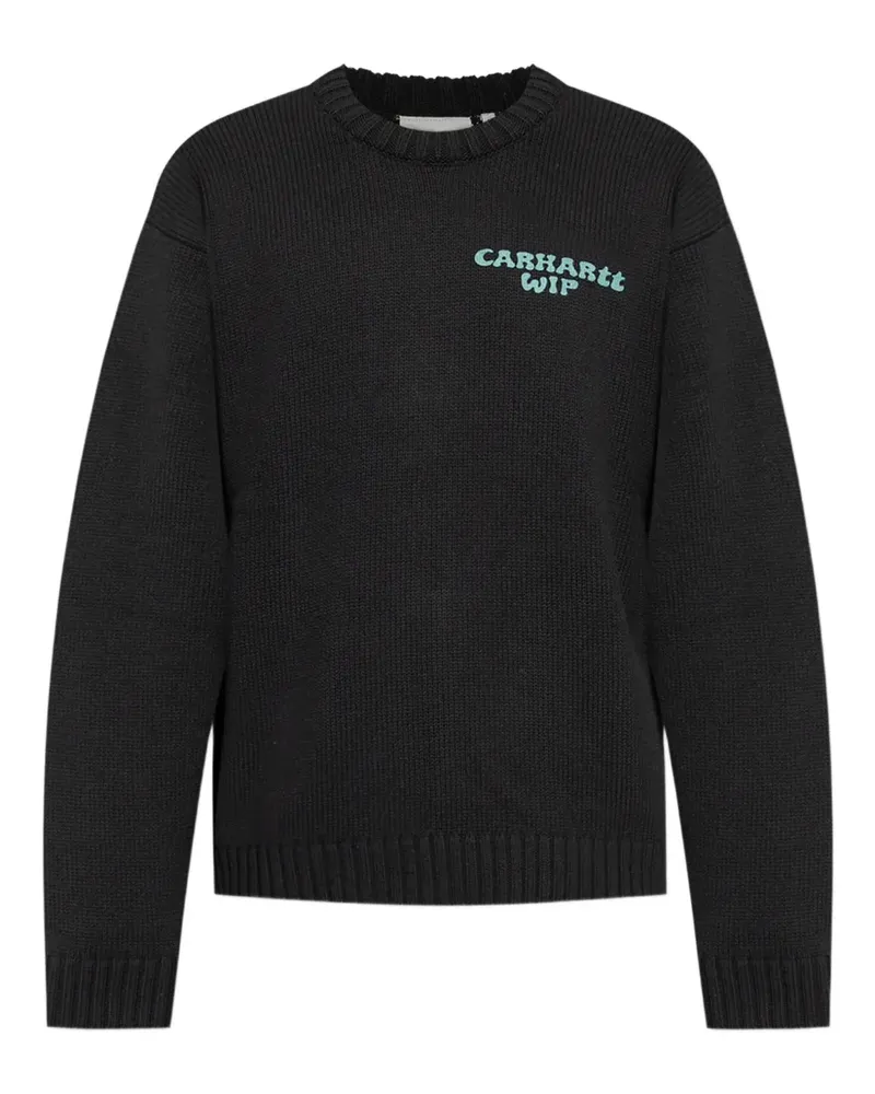 Carhartt WIP Gerippter Pullover mit Logo-Stickerei - Schwarz Schwarz