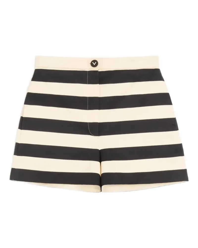 Valentino Garavani cotton satin shorts with maxi Barré stripe - Schwarz Schwarz