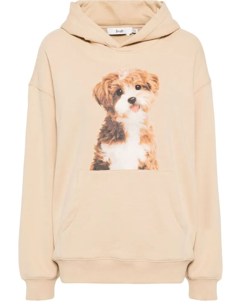 b+ab Hoodie mit Welpen-Print - Nude Nude