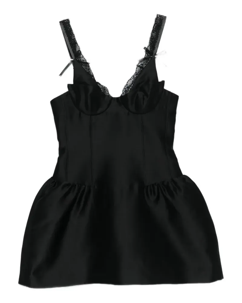 SHUSHU/TONG lace trim bustier dress - Schwarz Schwarz