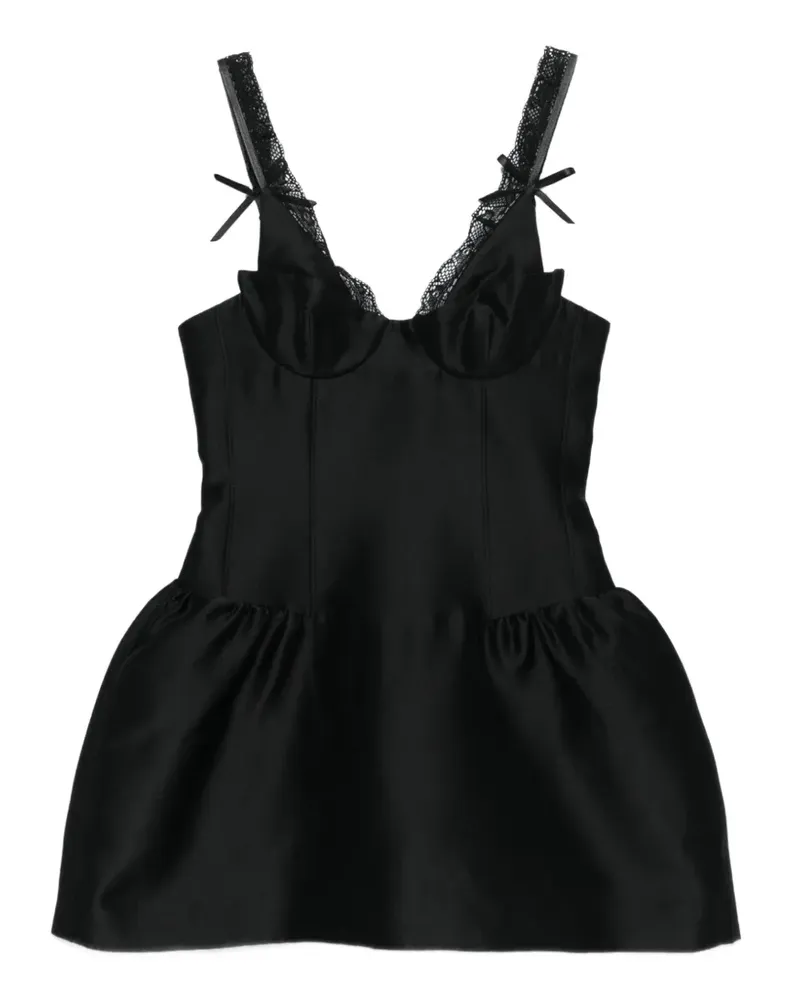 SHUSHU/TONG lace trim bustier dress - Schwarz Schwarz
