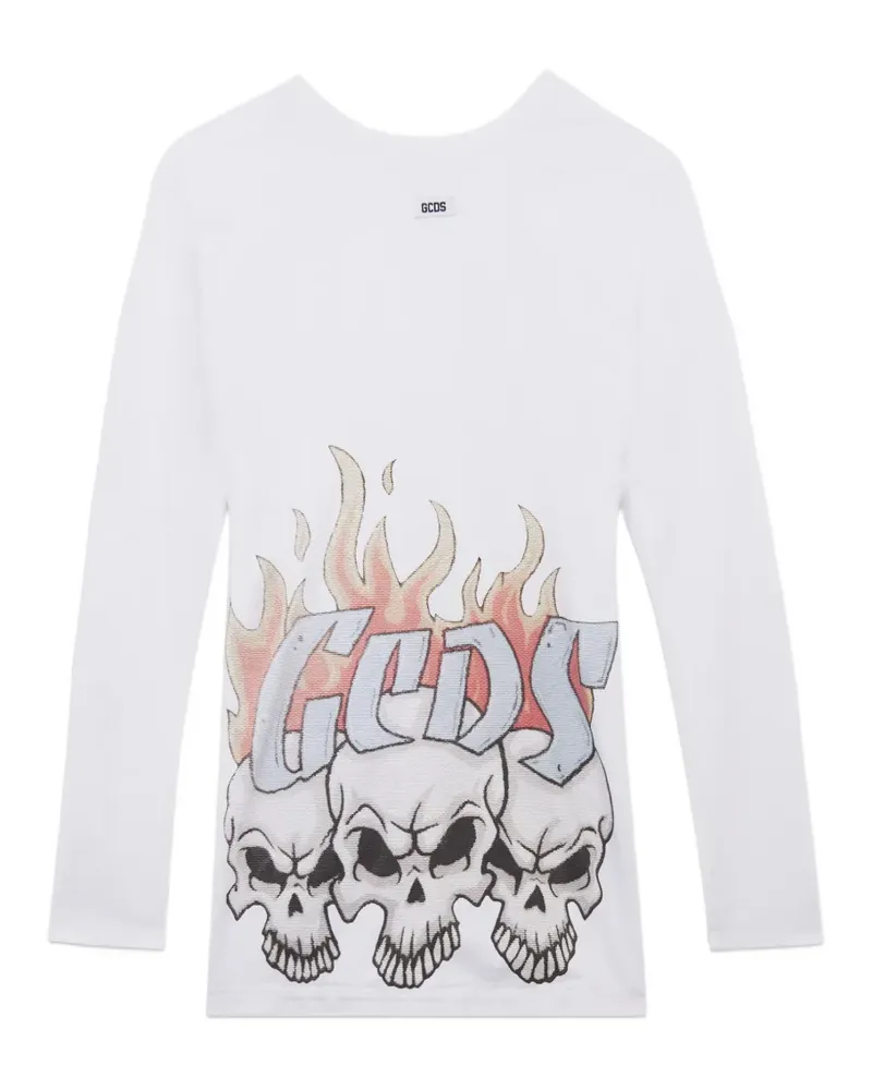 GCDS Kleid mit grafischem Print - Weiß Weiß