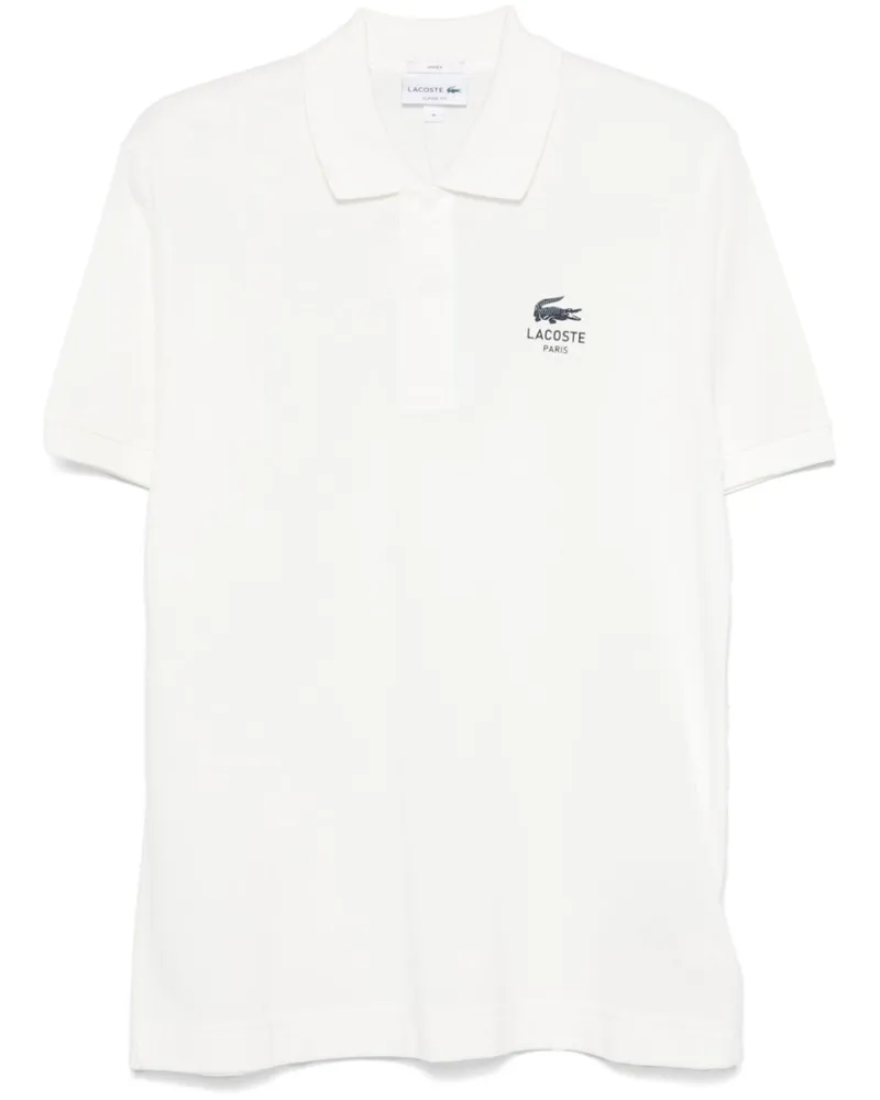 Lacoste Poloshirt mit Signature-Print - Weiß Weiß