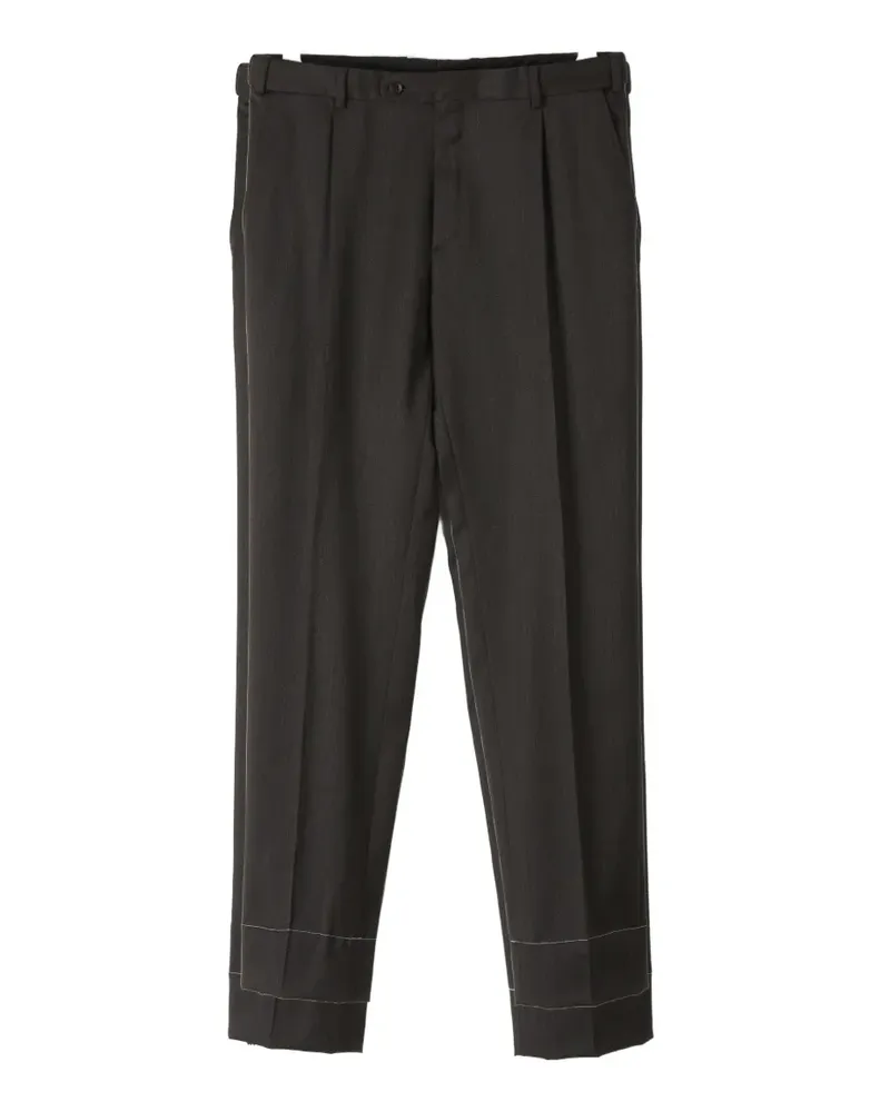 Brioni Wollhose aus Gabardine mit Falten - Braun Braun