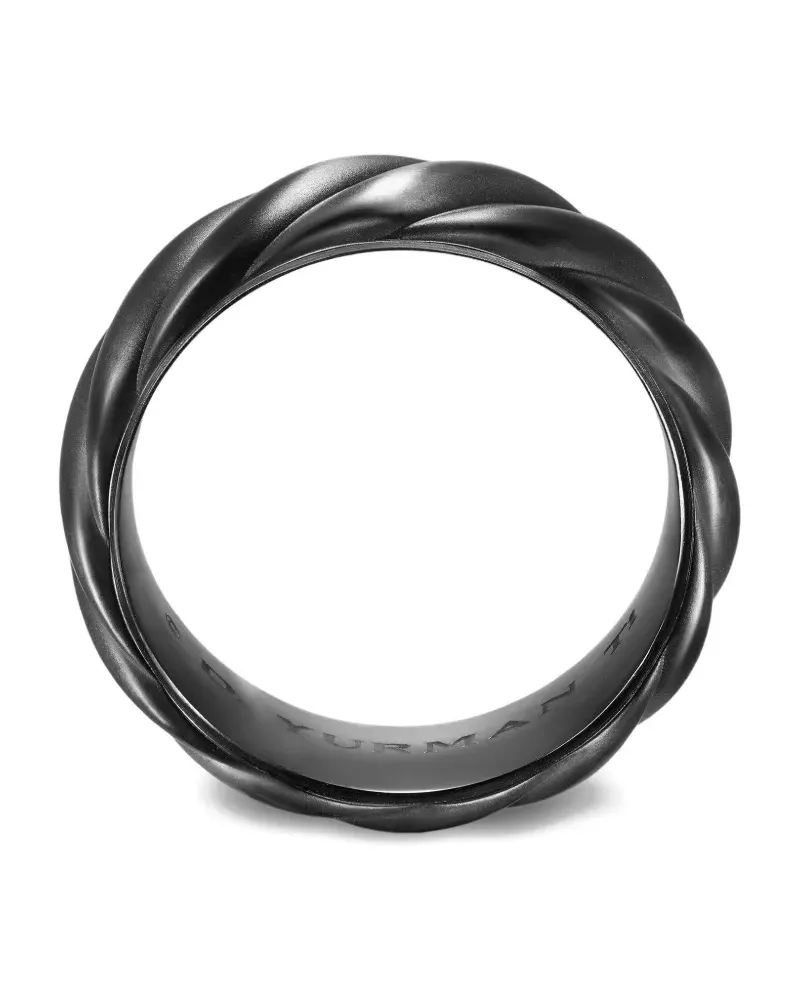 David Yurman Sculpted Cable Ring 9mm - Schwarz Schwarz