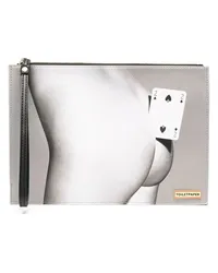 Seletti Two of Spades Clutch Grau