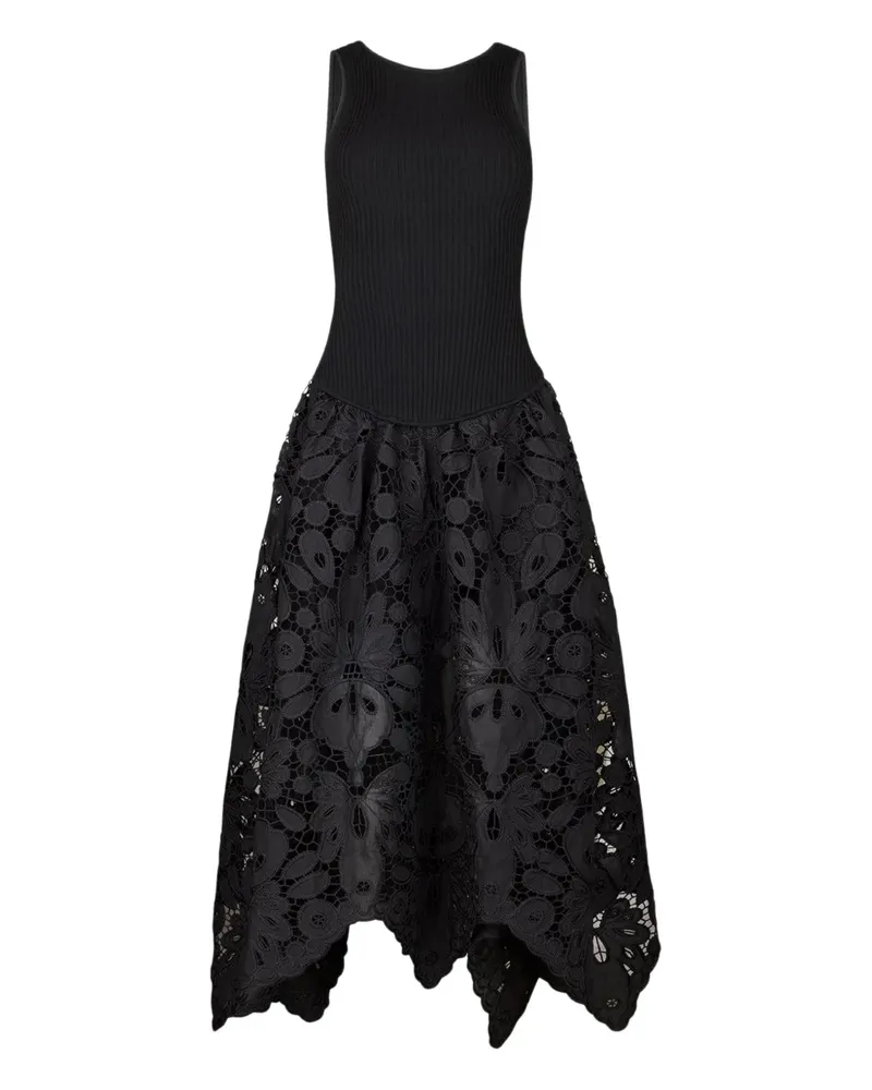 Aje. Atlas floral-lace dress - Schwarz Schwarz