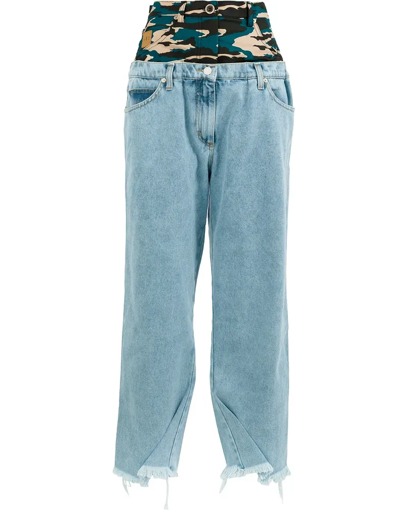 Natasha Zinko Jeans mit ausgefranstem Saum - Blau Blau