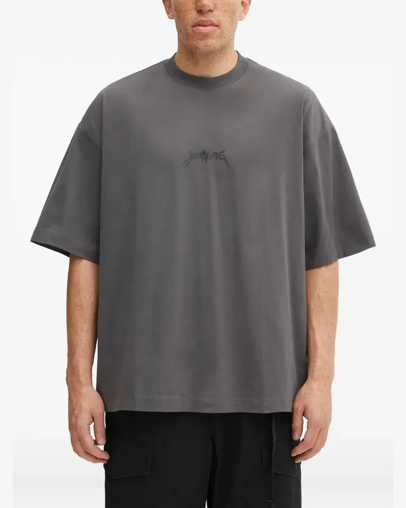 VETEMENTS Kurzärmeliges T-Shirt mit Logo-Print - Grau Grau