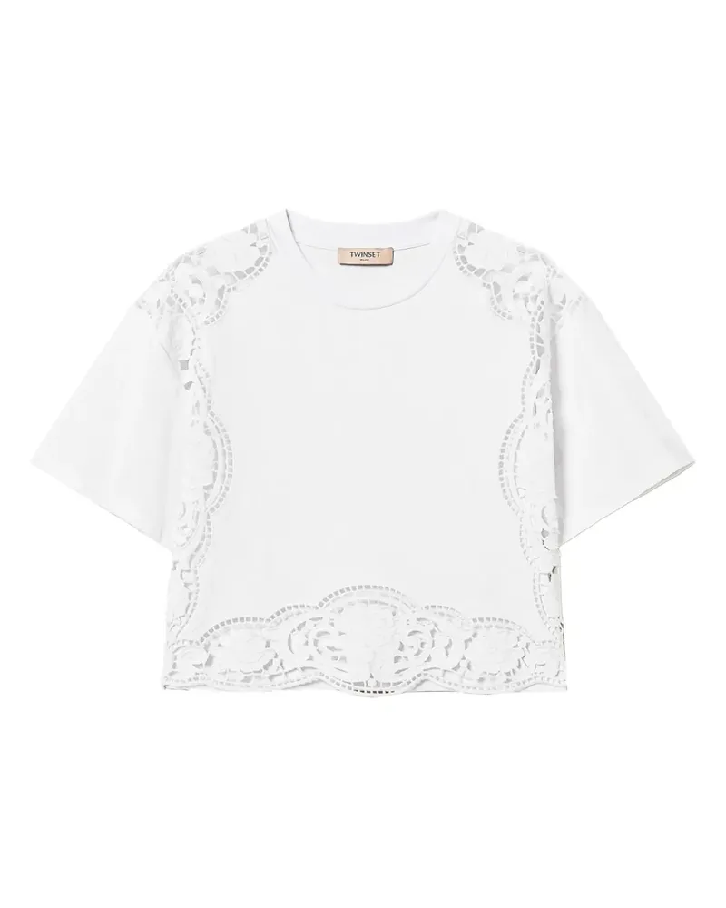 Twin-Set Bluse mit Lochstickerei - Weiß Weiß