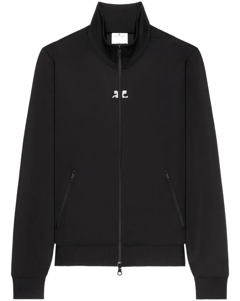 Courrèges Jerseyjacke mit Logo-Stickerei Schwarz