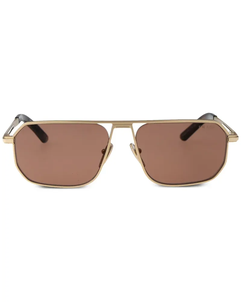 Prada OPRA53S Sonnenbrille mit eckigem Gestell - Gold Gold