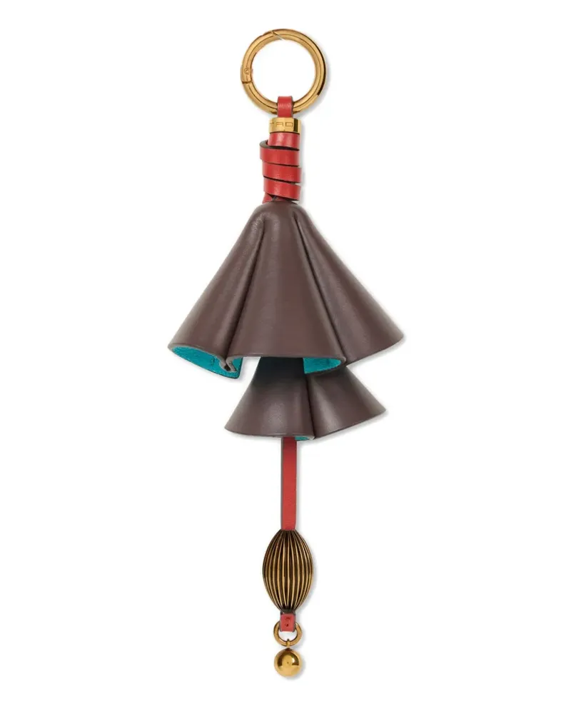 Etro Lederanhänger mit Blumenmotiv - Braun Braun