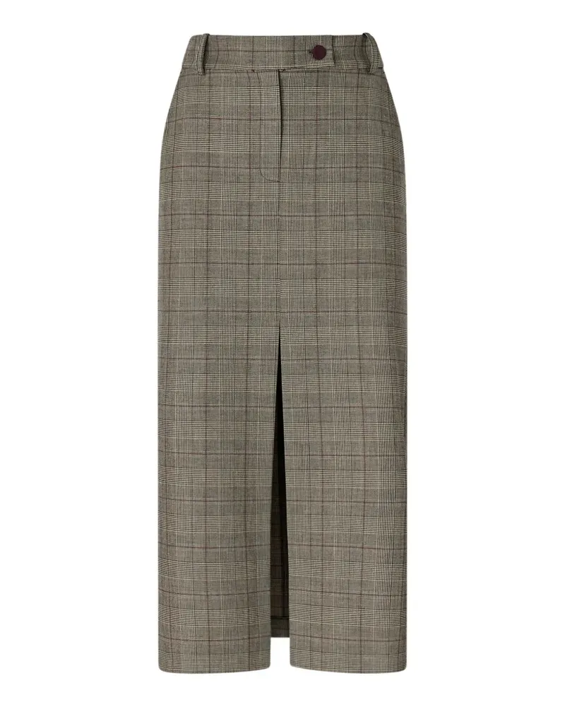 Pinko Prince of Wales check front-slit midi skirt - Nude Nude