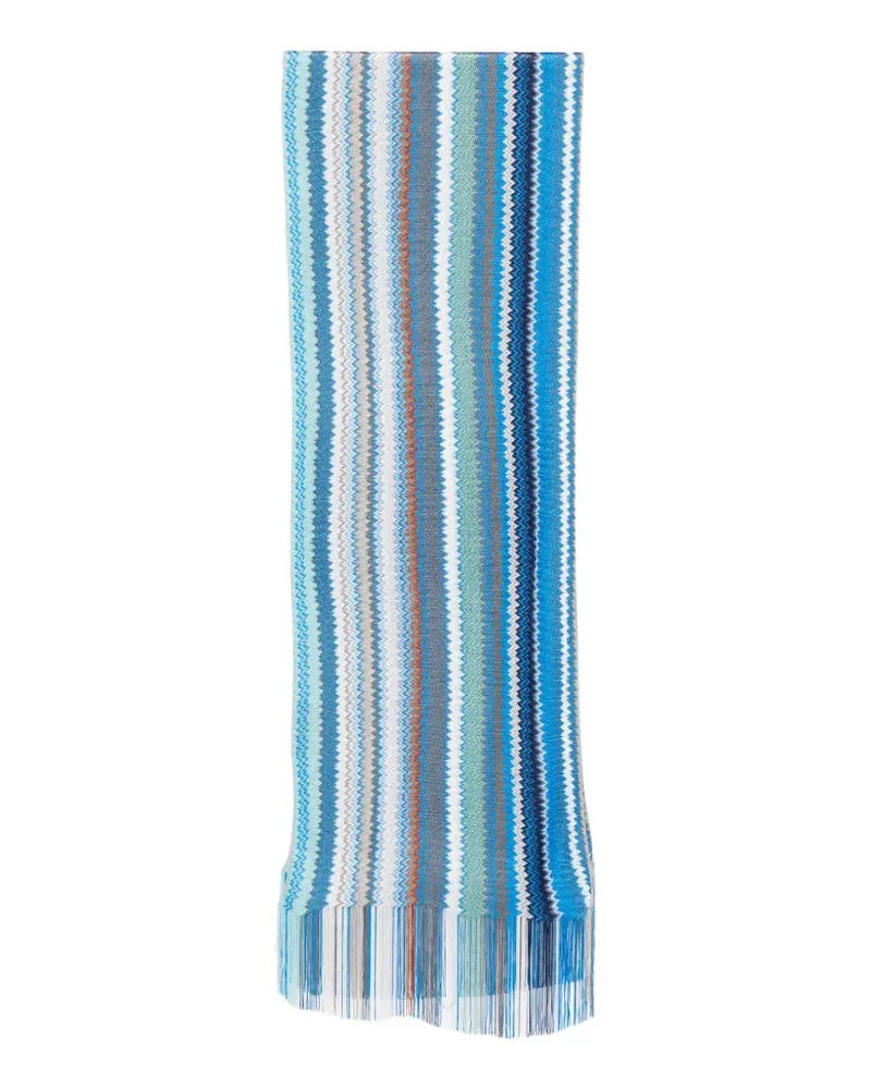 Missoni zigzag fringed scarf - Blau Blau