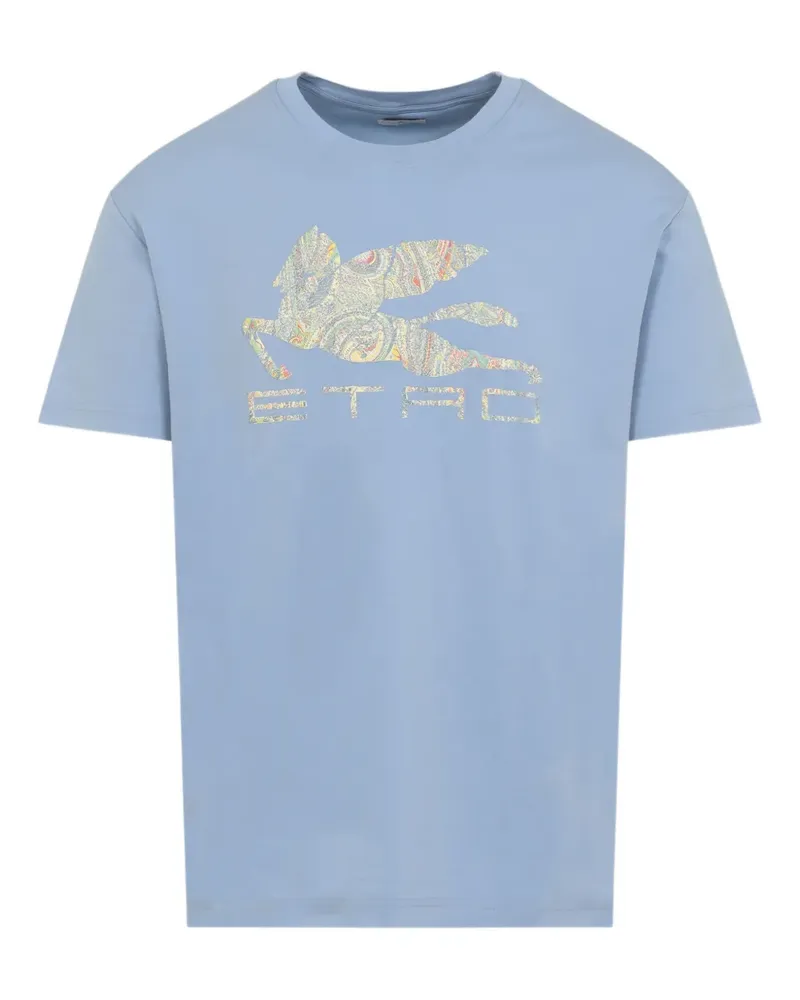 Etro T-Shirt mit Pegaso-Motiv - Blau Blau
