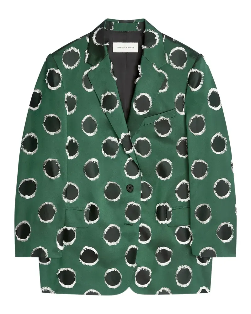 Dries van Noten Oversized-Blazer mit Polka Dots - Grün Grün