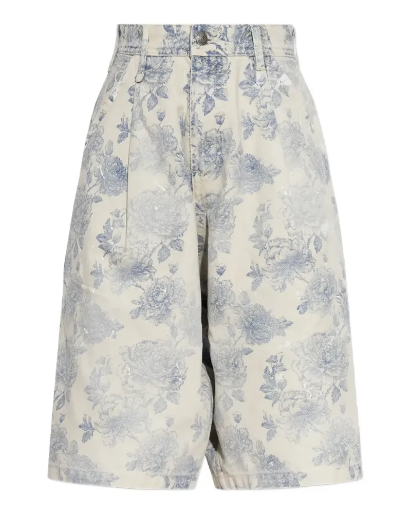 R13 Jesse Falten-Shorts mit Blumenprint - Nude Nude