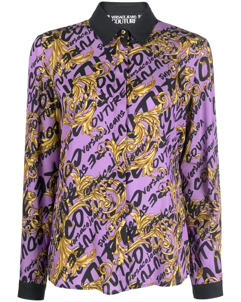 Versace Jeans Hemd mit Barock-Print - Violett Violett