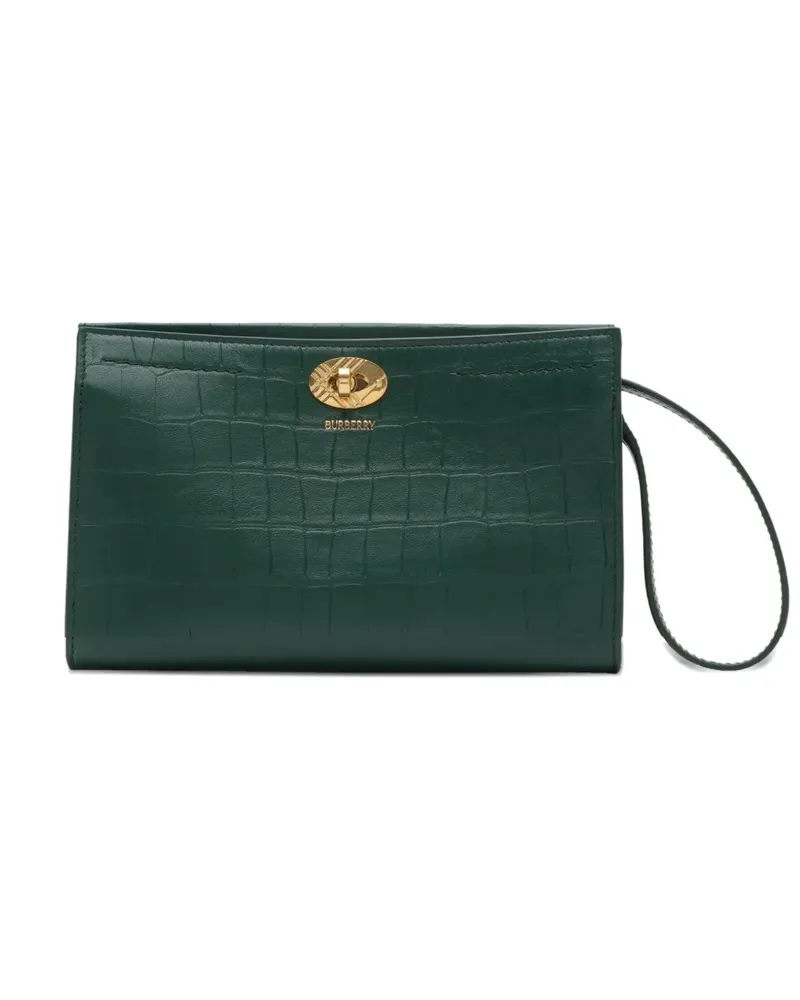 Burberry Cotswolds Clutch mit Kroko-Effekt - Grün Grün