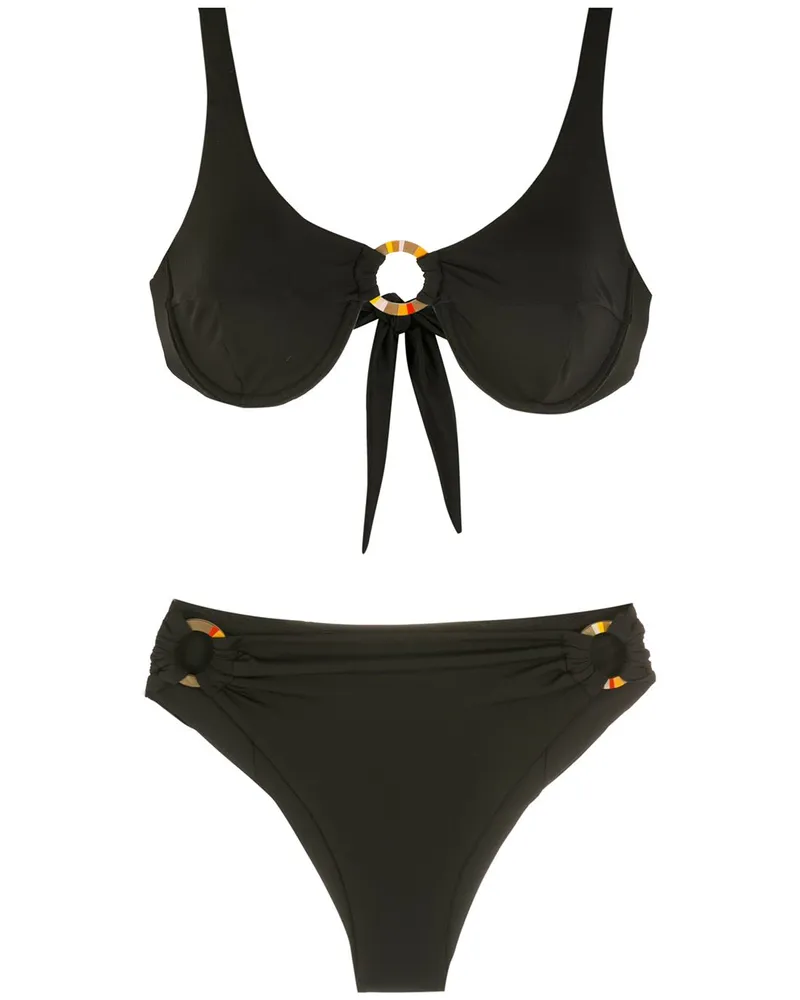Amir Slama Bikini mit Ring - Schwarz Schwarz