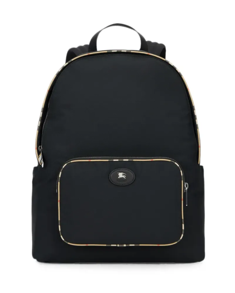 Burberry Check trim backpack - Schwarz Schwarz