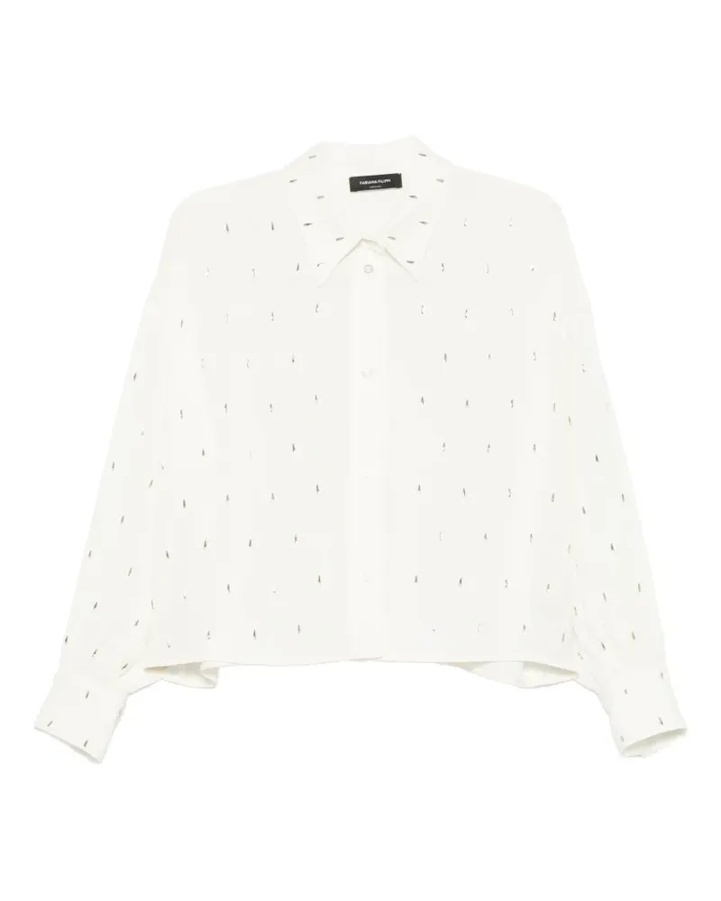 Fabiana Filippi beaded-embellished long-sleeve shirt - Nude Nude