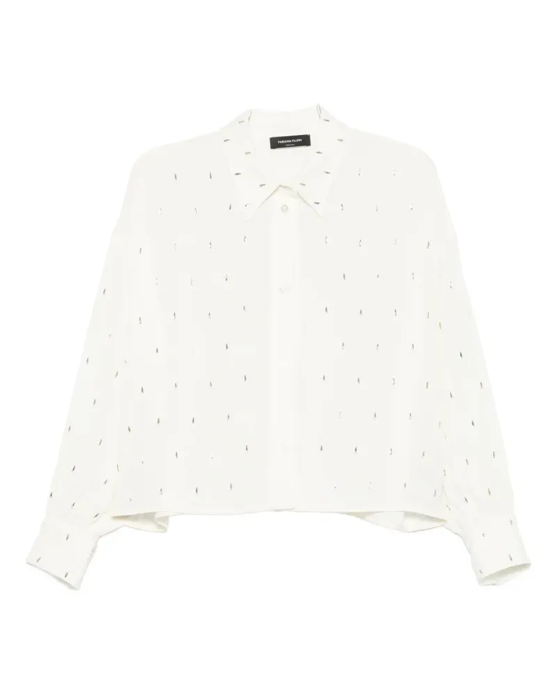 Fabiana Filippi beaded-embellished long-sleeve shirt - Nude Nude