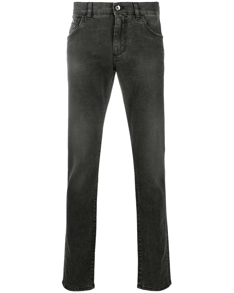 Dolce & Gabbana Jeans mit Logo-Schild - Schwarz Schwarz