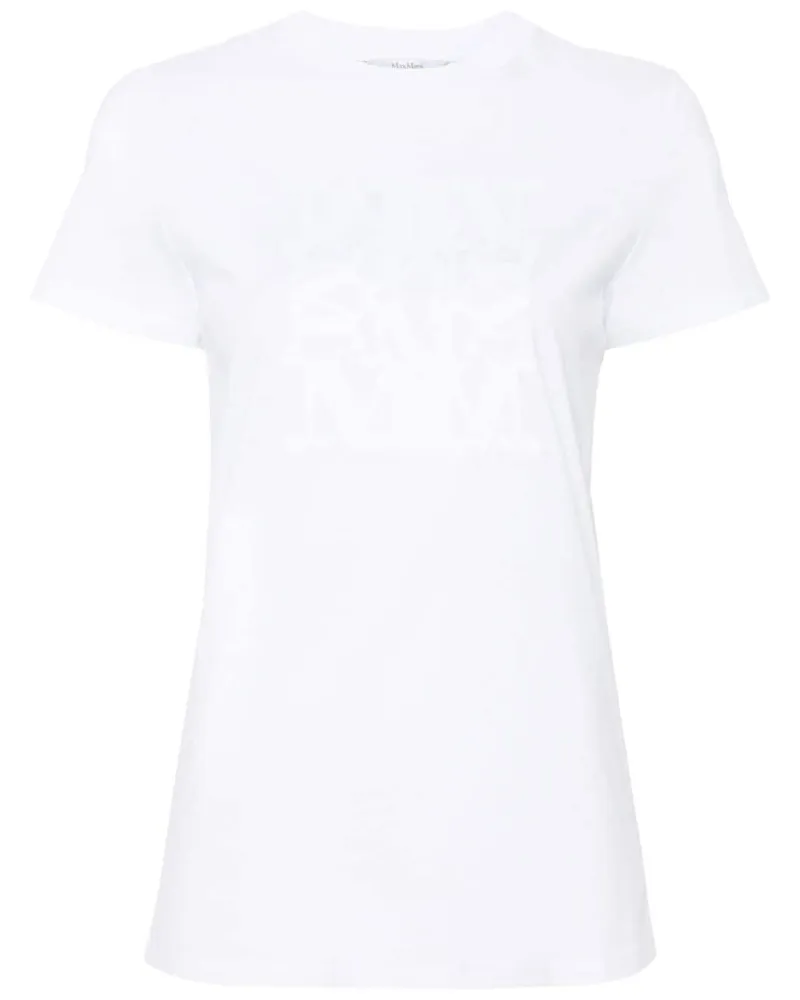 Max Mara T-Shirt mit Logo-Stickerei - Weiß Weiß