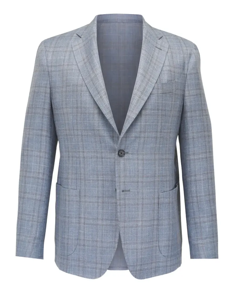 Maurizio Baldassari checked single-breasted blazer - Blau Blau