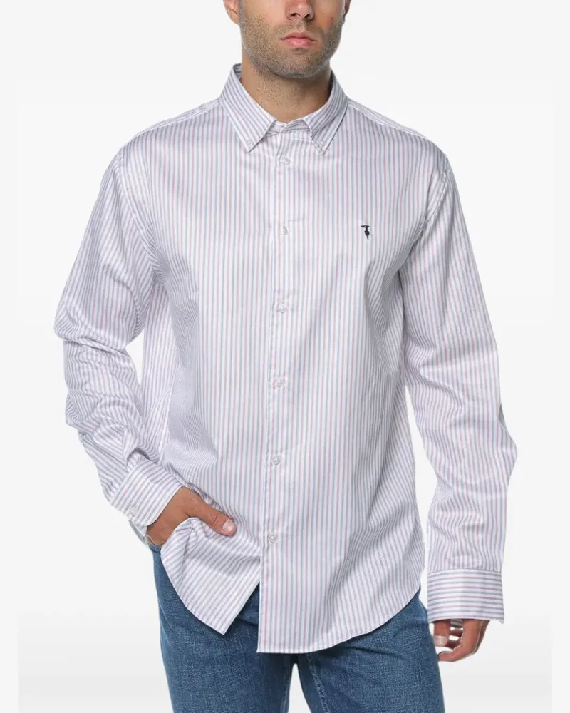 Trussardi Gestreiftes Hemd - Weiß Weiß