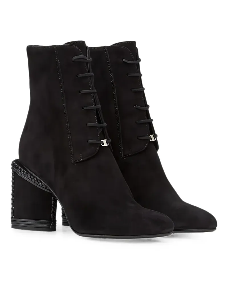 Ferragamo lace-up braided ankle boots - Schwarz Schwarz