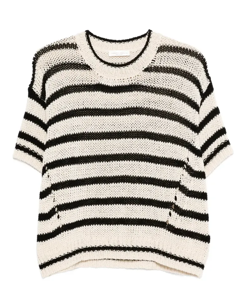Roberto Collina striped knitted T-shirt - Nude Nude