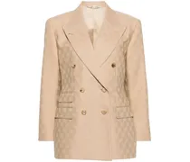 Doppelreihiger Jacquard-Blazer - Nude