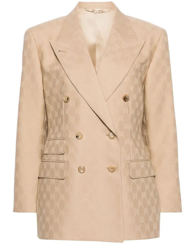 Gucci Doppelreihiger Jacquard-Blazer - Nude Nude
